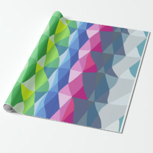Abstract Geometric Rainbow Prism Shapes Pattern Wrapping Paper