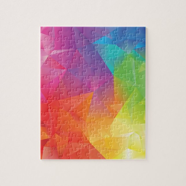 Abstract Geometric Rainbow Puzzle (Vertical)