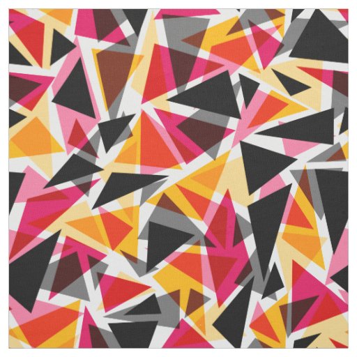 Abstract, Geometric, Red and Black Fabric
