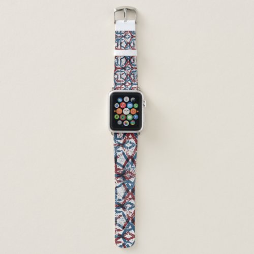 Abstract Geometric Red Blue Apple Watch Band
