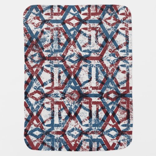 Abstract Geometric Red Blue Baby Blanket