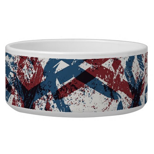 Abstract Geometric Red Blue Bowl