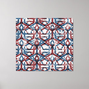 Abstract Geometric: Red Blue Canvas Print