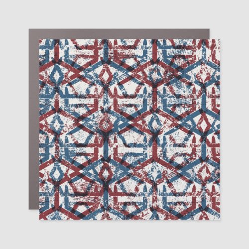 Abstract Geometric Red Blue Car Magnet