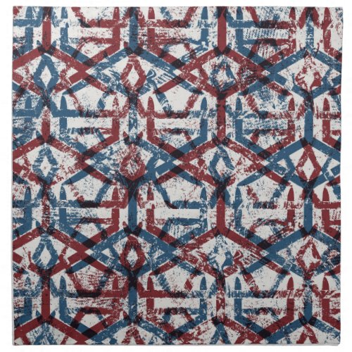 Abstract Geometric Red Blue Cloth Napkin