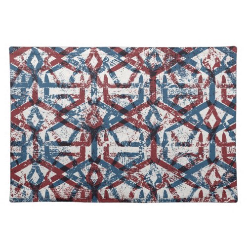Abstract Geometric Red Blue Cloth Placemat