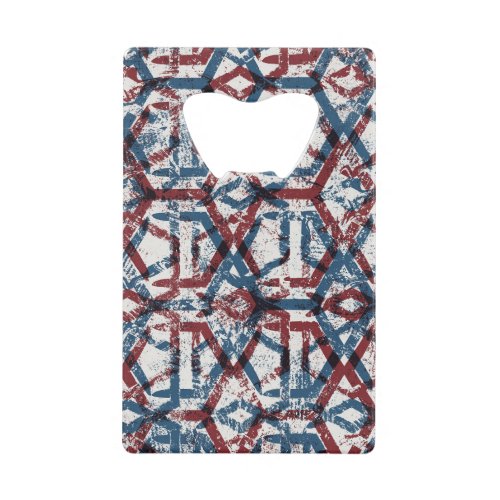 Abstract Geometric Red Blue Credit Card Bottle Opener