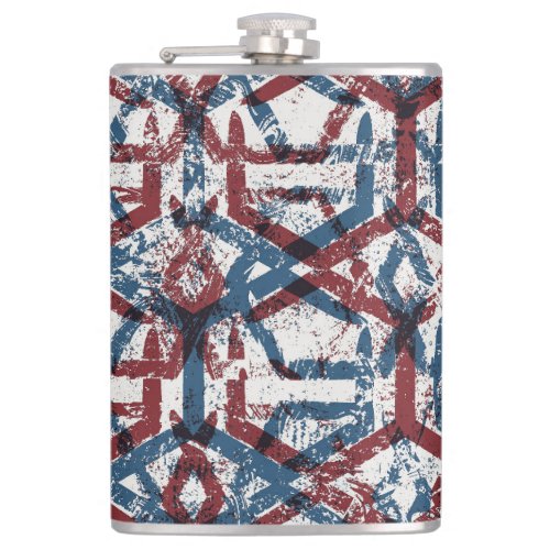 Abstract Geometric Red Blue Flask