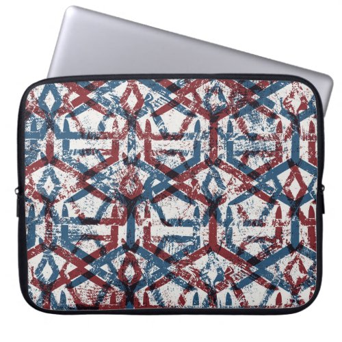 Abstract Geometric Red Blue Laptop Sleeve