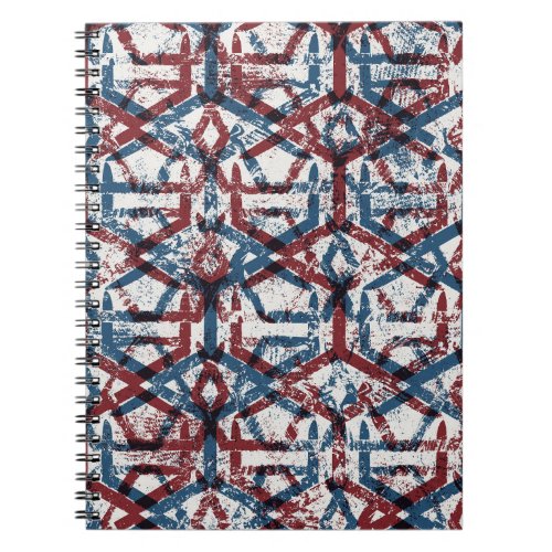 Abstract Geometric Red Blue Notebook