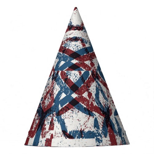 Abstract Geometric Red Blue Party Hat