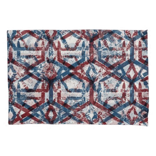 Abstract Geometric Red Blue Pillow Case
