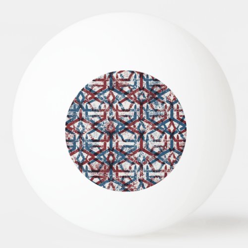Abstract Geometric Red Blue Ping Pong Ball