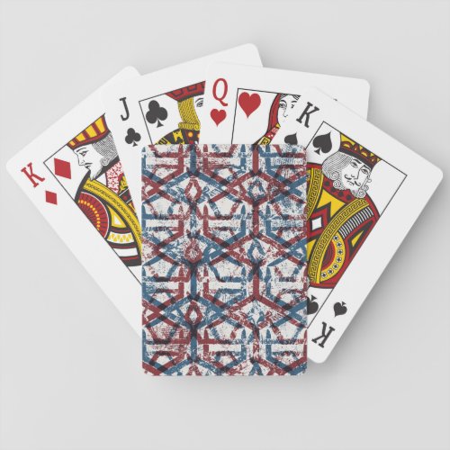 Abstract Geometric Red Blue Playing Cards