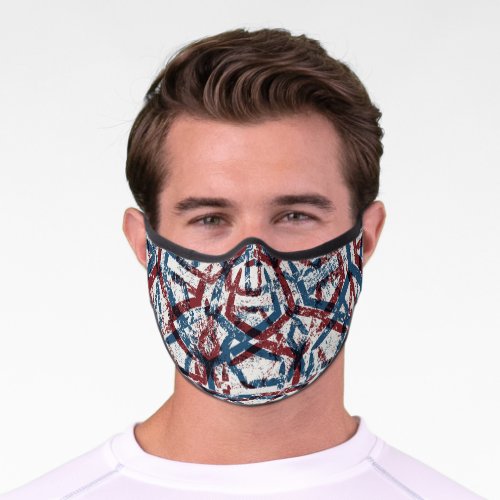 Abstract Geometric Red Blue Premium Face Mask