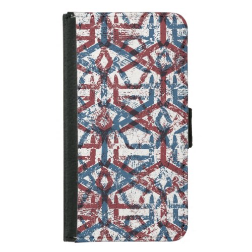 Abstract Geometric Red Blue Samsung Galaxy S5 Wallet Case