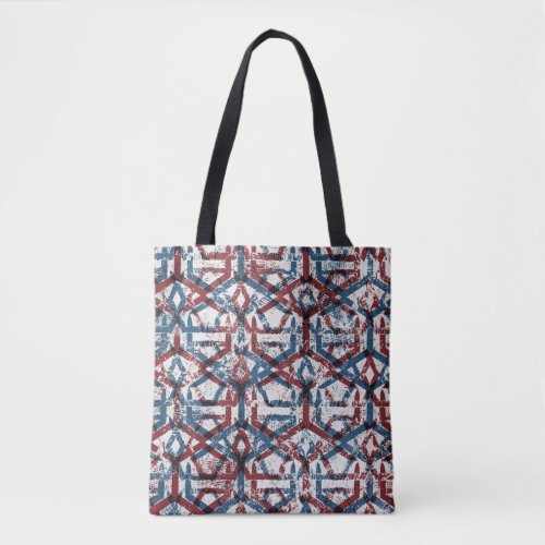 Abstract Geometric Red Blue Tote Bag