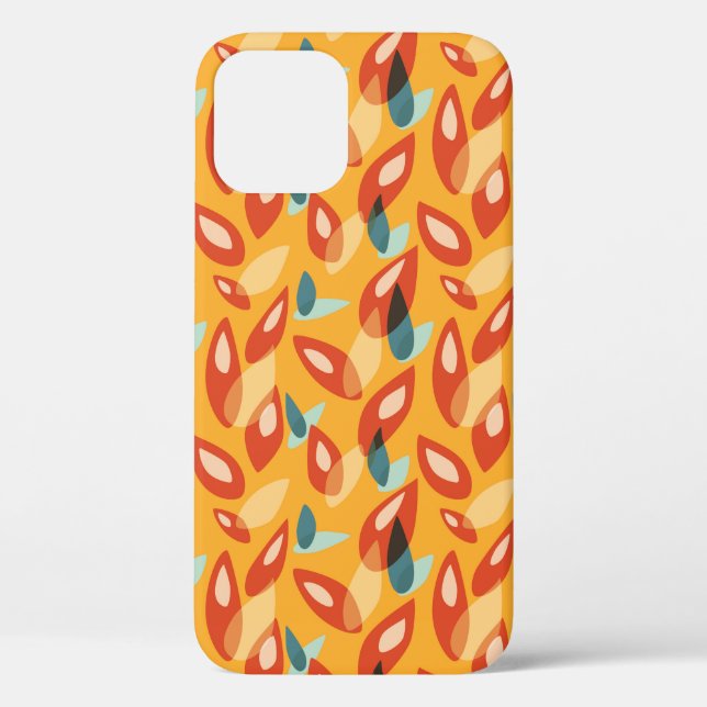 Abstract Geometric Retro Pattern In Yellow Orange Case-Mate iPhone Case (Back)