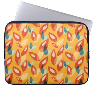 Abstract Geometric Retro Pattern In Yellow Orange Laptop Sleeve