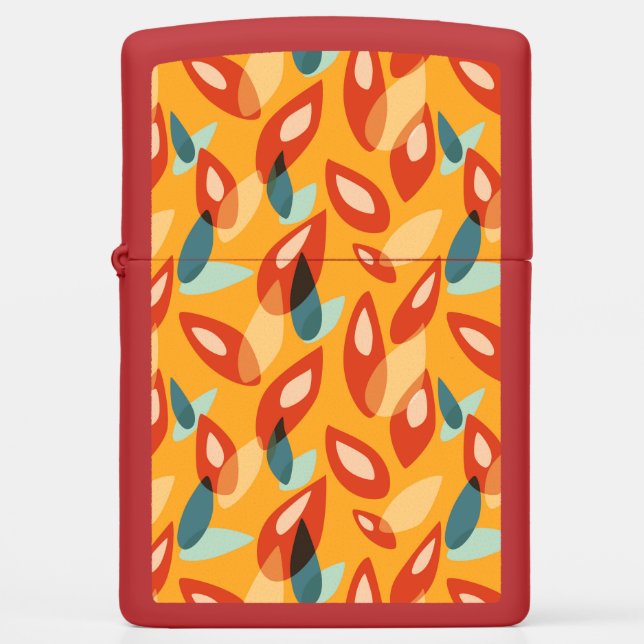 Abstract Geometric Retro Pattern In Yellow Orange Zippo Lighter (Front)