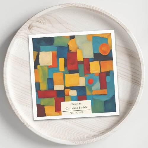 Abstract Geometric Retro Playful Retirement Party