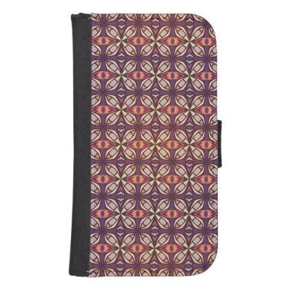 Abstract geometric retro seamless pattern galaxy s4 wallet case