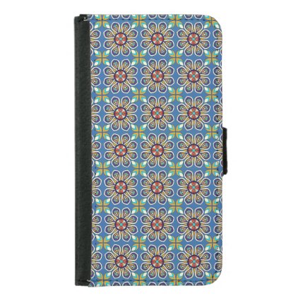 Abstract geometric retro seamless pattern samsung galaxy s5 wallet case