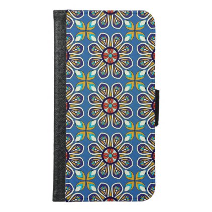 Abstract geometric retro seamless pattern samsung galaxy s6 wallet case