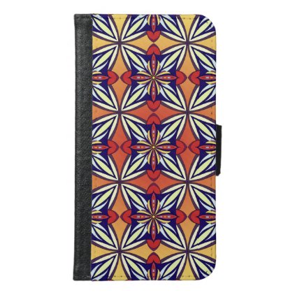 Abstract geometric retro seamless pattern samsung galaxy s6 wallet case