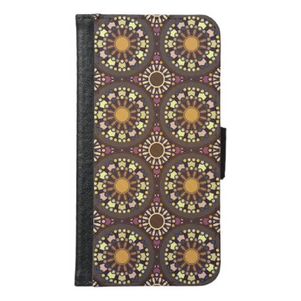 Abstract geometric retro seamless pattern samsung galaxy s6 wallet case
