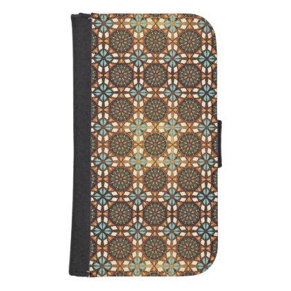 Abstract geometric retro seamless pattern samsung s4 wallet case