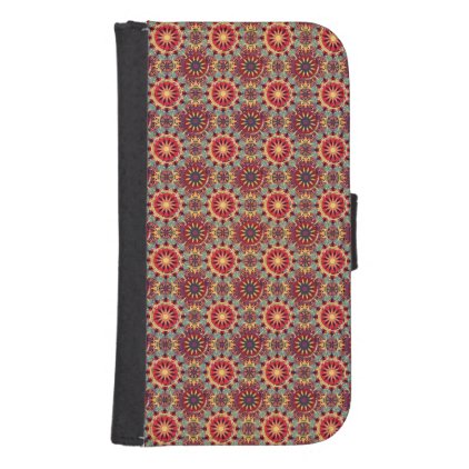 Abstract geometric retro seamless pattern samsung s4 wallet case