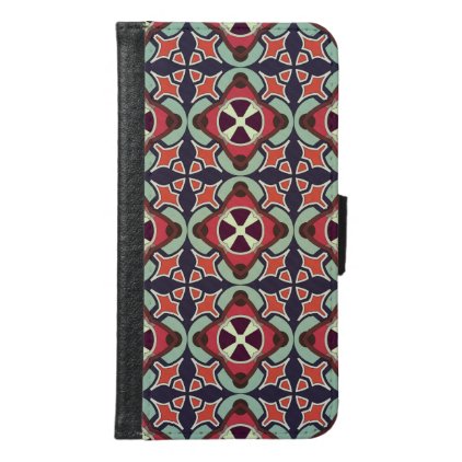 Abstract geometric retro seamless pattern wallet phone case for samsung galaxy s6