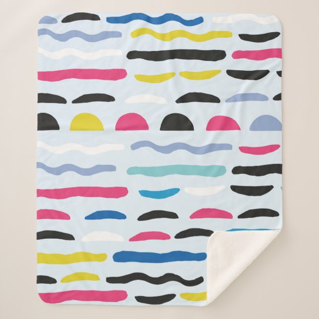 Abstract geometric seamless decorative pattern  sherpa blanket (Front)