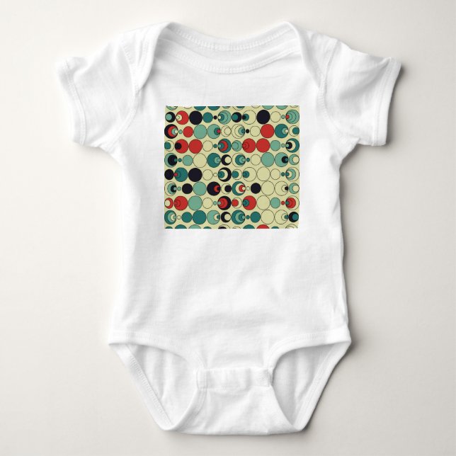 Abstract geometric seamless pattern design. baby bodysuit (Front)