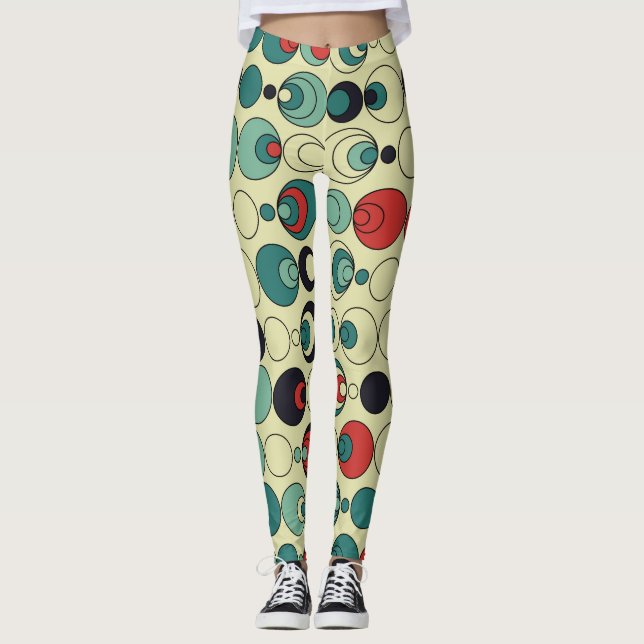 Abstract geometric seamless pattern design. leggings (Front)