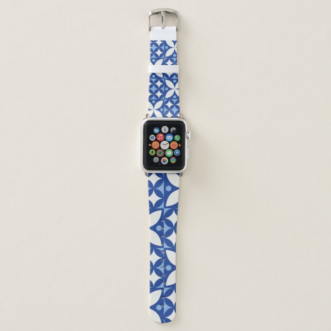Abstract geometric seamless pattern in scandinavia apple watch band (Front)