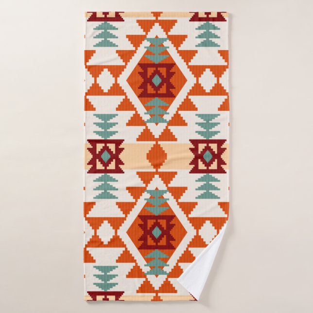 Abstract geometric seamless pattern,native america bath towel (Bath Towel)
