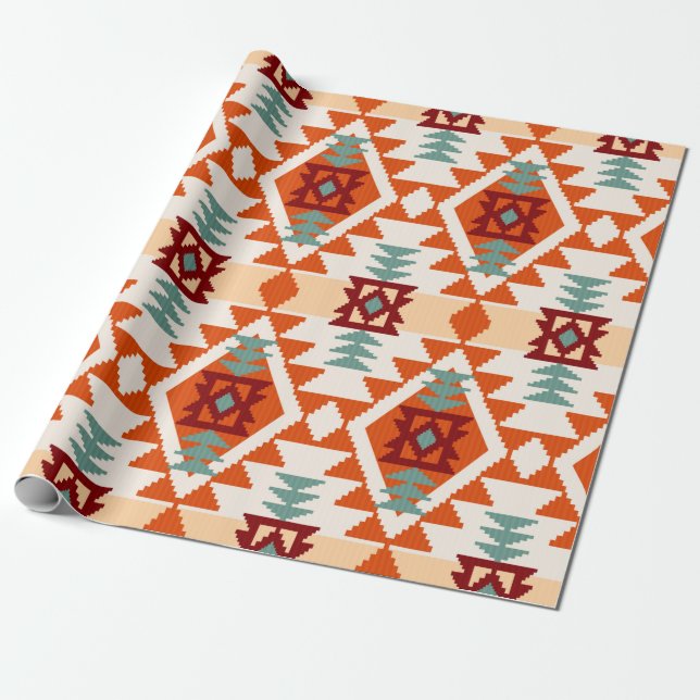 Abstract geometric seamless pattern,native america wrapping paper (Unrolled)