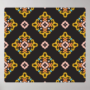Abstract Geometric: Seamless Vintage Texture Poster
