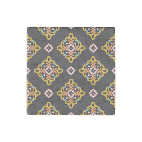 Abstract Geometric Seamless Vintage Texture Stone Magnet