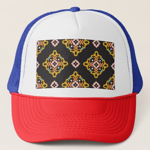 Abstract Geometric Seamless Vintage Texture Trucker Hat