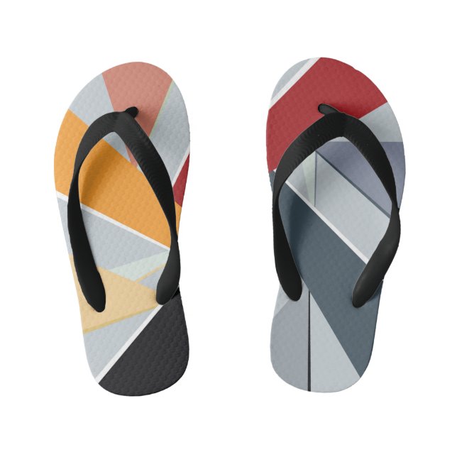 Abstract Geometric Shape 2 Kid's Flip Flops (Footbed)