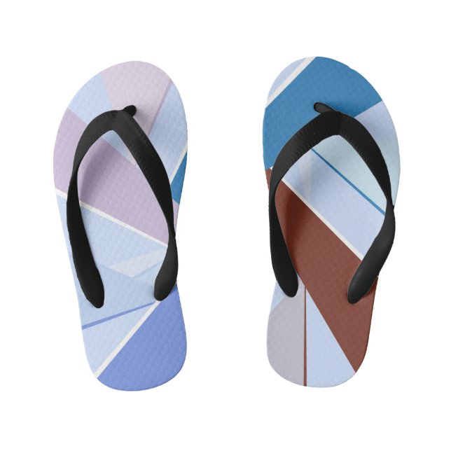 Abstract Geometric Shape 3 Kid's Flip Flops (Footbed)