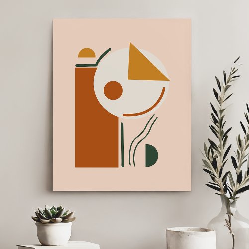 Abstract Geometric Shape Collage Contemporary Faux Canvas Print