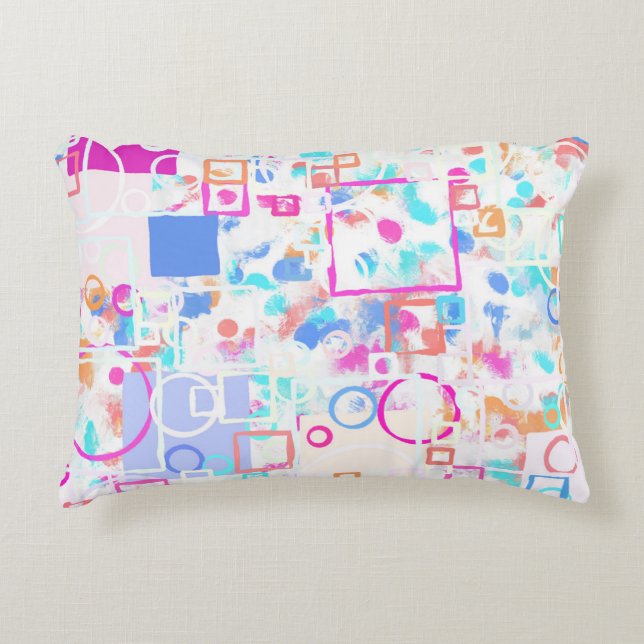Abstract Geometric Shapes Accent Pillow (Front)