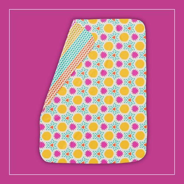 Abstract Geometric Shapes and Polka Dot Stripes Baby Blanket (Creator Uploaded)