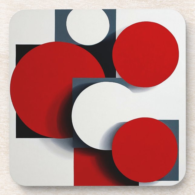 Abstract geometric shapes beverage coaster (Front)