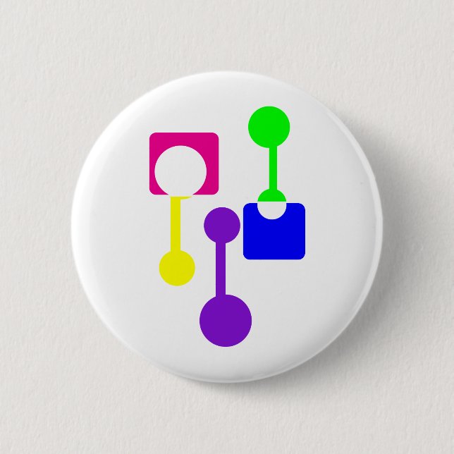 Abstract Geometric Shapes Button (Front)