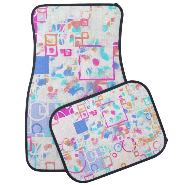 Abstract Geometric Shapes Car Floor Mat (Set)